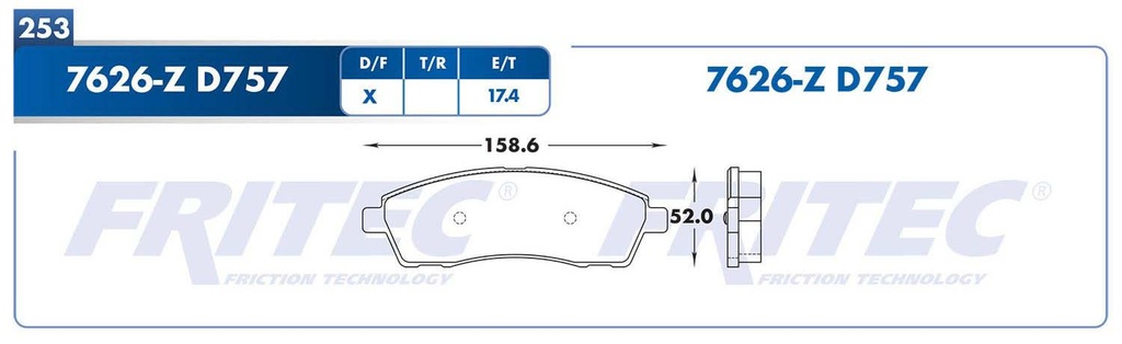 BALATA TRASERO FD EXCURSION 8V 5.4 2000-2005 
