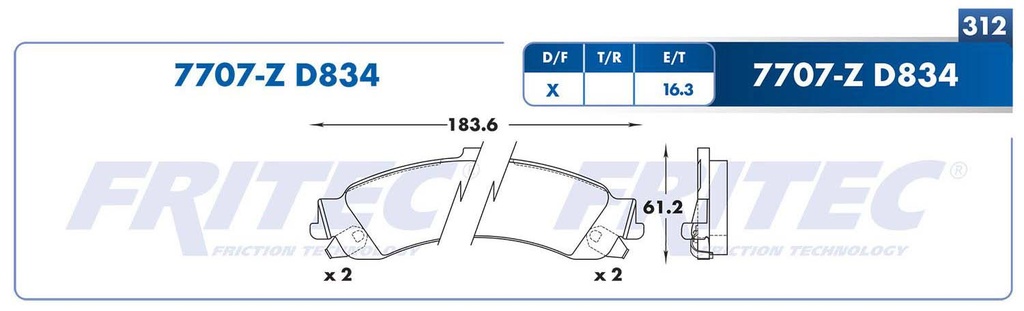 BALATA TRASERO CV YUKON 8V 5.7 2000-2003