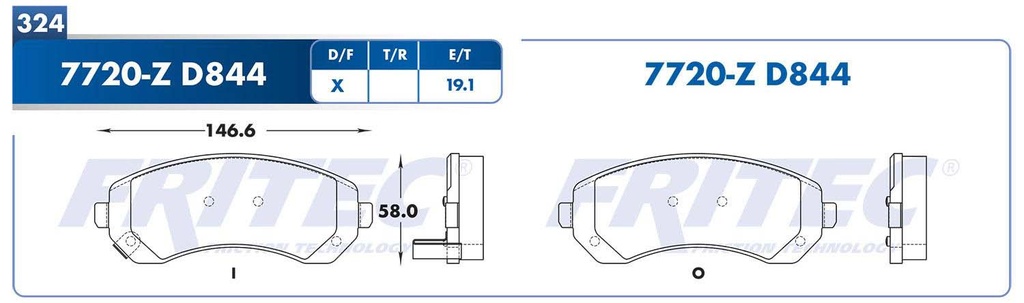 BALATA DELANTERO CV AZTEK