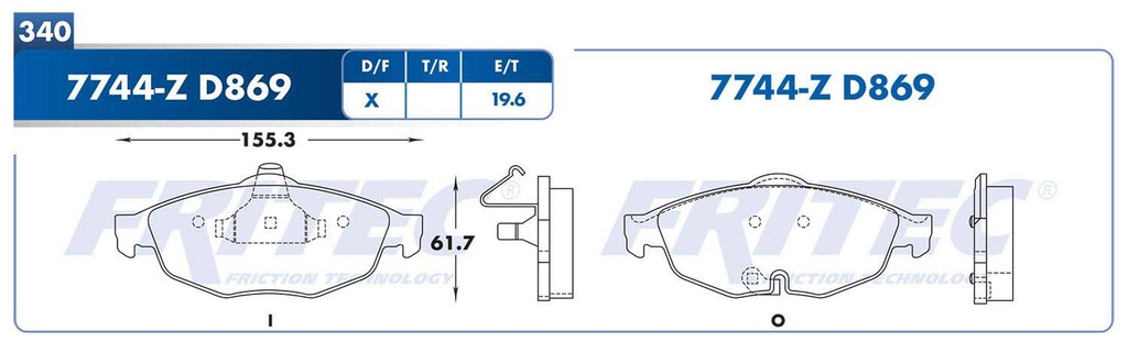 BALATA DELANTERO DG SEBRING 6V 2.5 2001-2