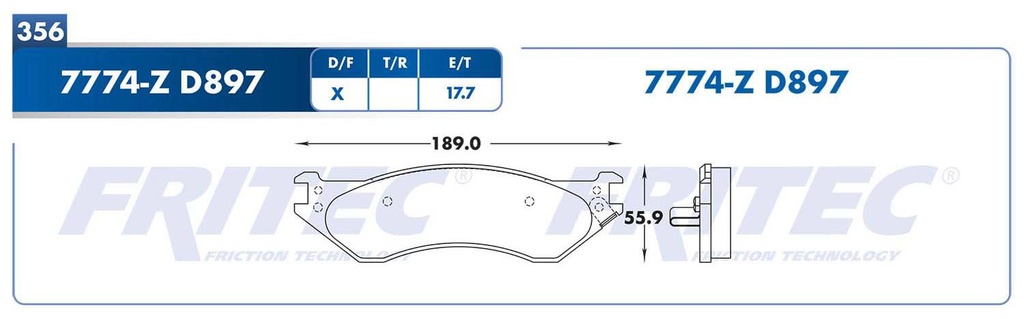 BALATA DELANTERO DG RAM 1500 6V 3.9 2003-2005