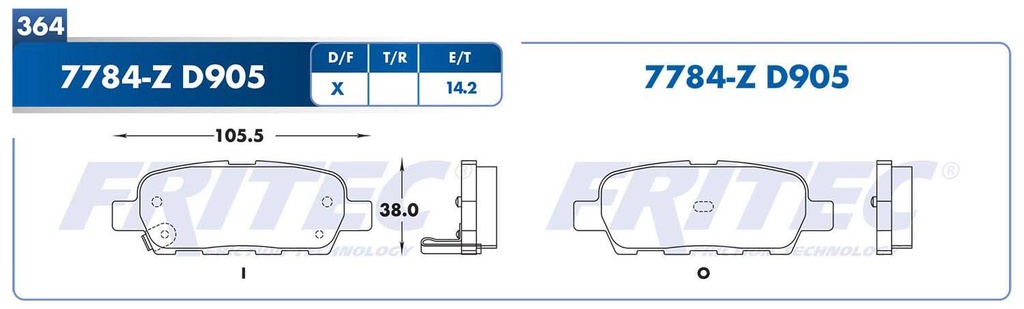 BALATA TRASERO NS QUEST 6V 3.5 2004-2005 
