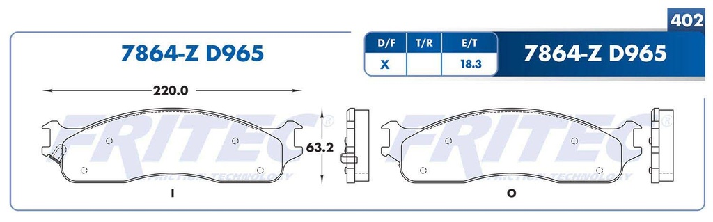 BALATA DELANTERO DG RAM 2500 8V 5.9 2003-2005