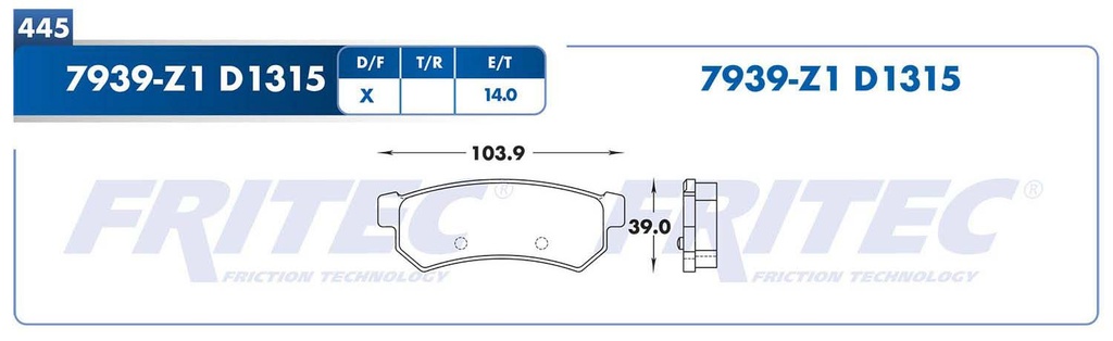 BALATA TRASERO CV OPTRA