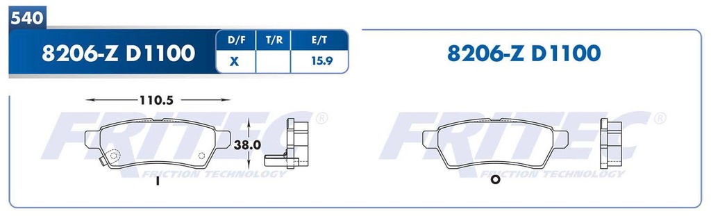 BALATA TRASERO NS FRONTIER 4L 2.5 2005-2011