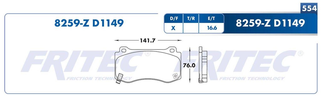 BALATA DELANTERO DG GRAND CHEROKEE 2007-2009