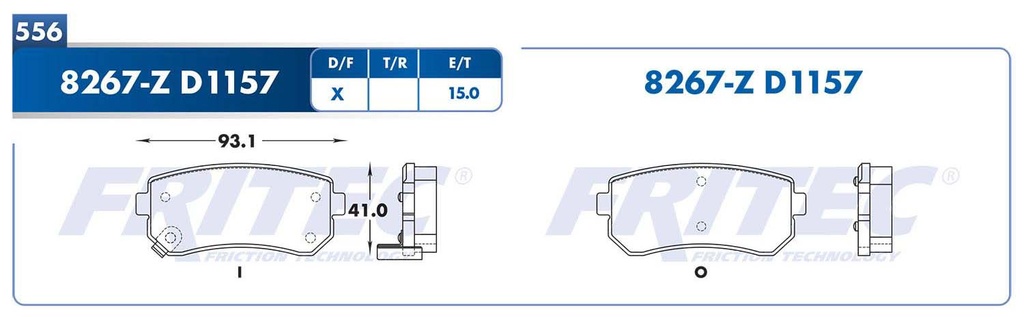 BALATA TRASERO DG ATTITUDE 4L 1.6 2006-2008