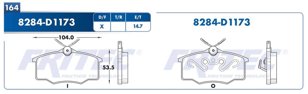 BALATA DELANTERO VW POINTER 99-05     M-743X-Z