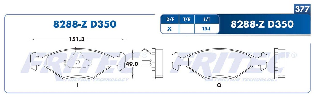 BALATA DELANTERO VW POINTER DISCO/VENTILADO  M-77X7-Z
