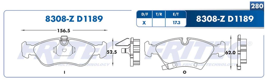 BALATA DELANTERO CV MERIVA   M-766Y-Z