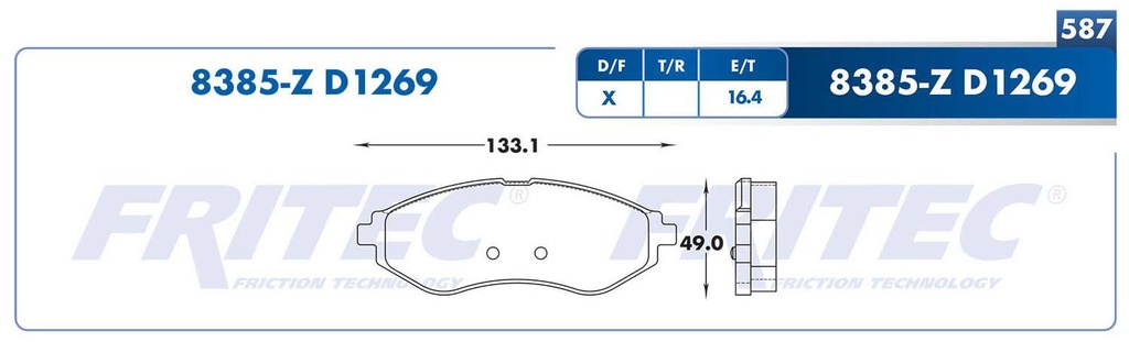 BALATA DELANTERO CV SPARK 1.2 2011-2012