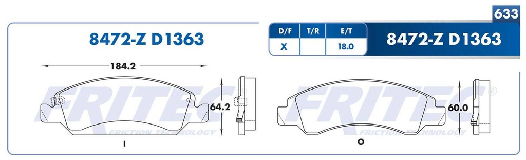 BALATA DELANTERO CV SILVERADO 08-14
