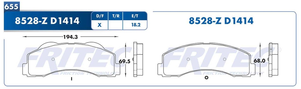 BALATA DELANTERO FD F150 8V 4.6 2010-2011 RAPTOR