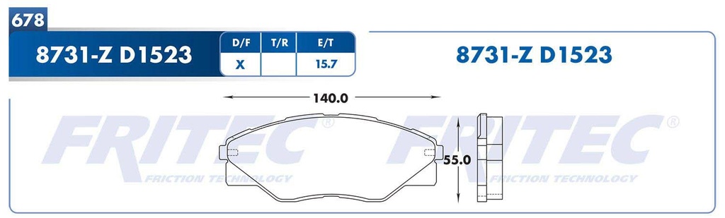 BALATA DELANTERO TY HILUX 12-15