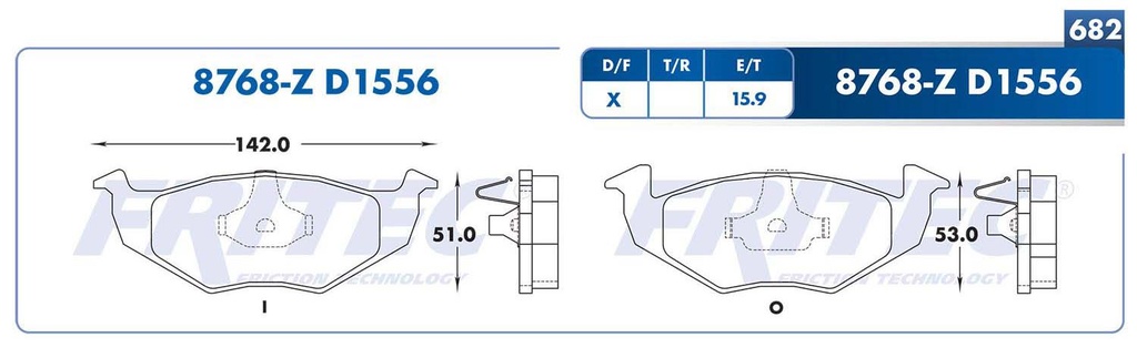 BALATA DELANTERO VW GOL 2010-2011       8768-1556SM