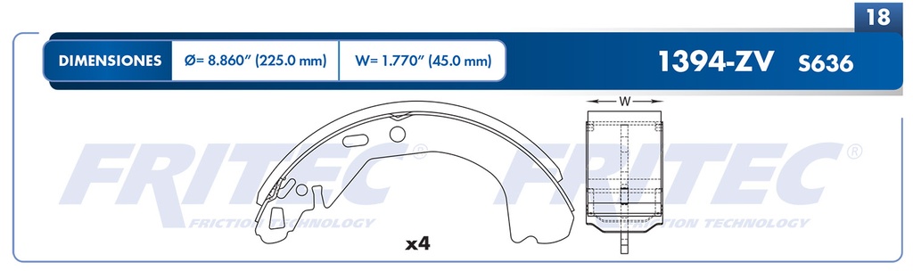 BALATA TRASERO CV CENTURY 6V 3.1 1996-2002