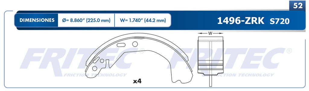 BALATA TRASERO CV MALIBU 97-03