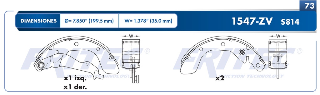 BALATA TRASERO CV AVEO SPARK