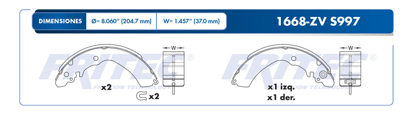 BALATA TRASERO TY AVANZA   OW-1Y15-Z
