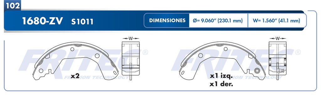 BALATA TRASERO CV TRAX 13-16