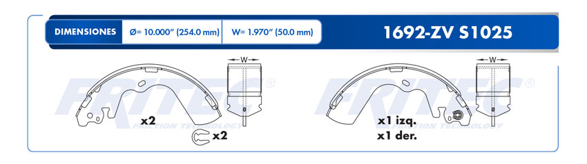 BALATA TRASERO DG H-100   OW-1X24 OW-1692-ZVFT009