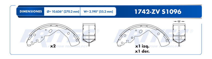 BALATA TRASERO NS NP-300 16-       OW-1X36-Z