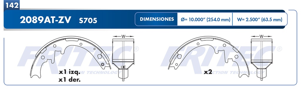 BALATA TRASERO FD RANGER 87-02  CIRCULO