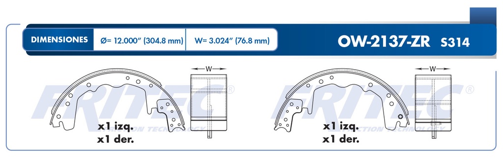 BALATA TRASERO FD F350 8V 5.0 1989-2000