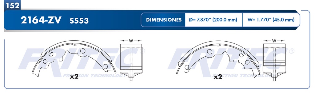 BALATA TRASERO CV CAVALIER 6V 2.8 1982-1994
