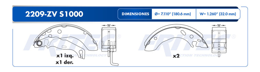 BALATA TRASERO FD FIESTA   = OW-1X81-ZVS1000