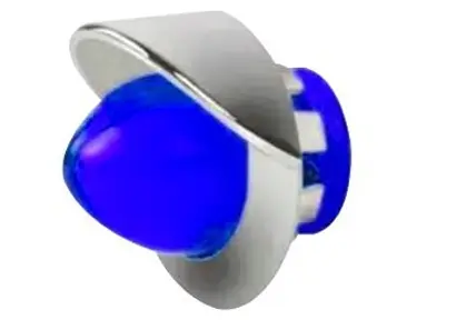 PLAFON DE PICO GEL CON VICERA CROMADA AZUL 2  FUNCIONES FIJO Y ESTROBO 12-24V PA