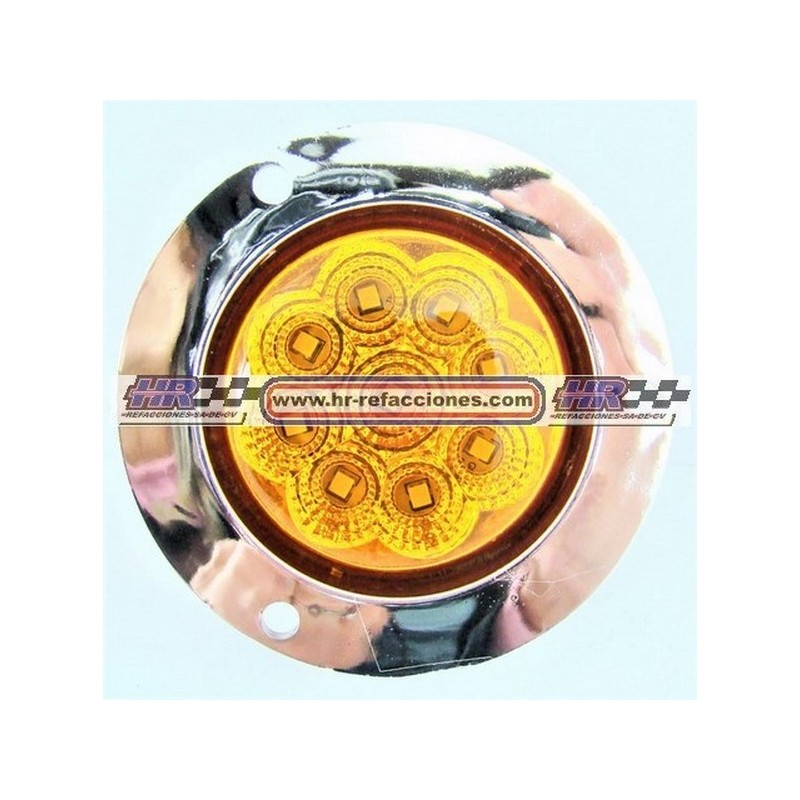 PLAFON 9LEDS STROBO ARO CROMADO AMBAR