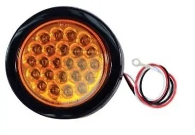 PLAFON 19 LED AMBAR 2 FUNCIONES FIJAS ARILLO  GOMA 12V PIEZA