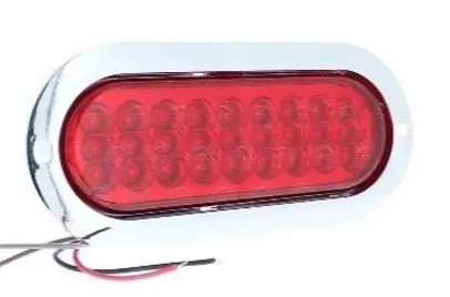 PLAFON OVALADO 27 LED ROJO 3 FUNCIONES ALTA,  BAJA Y ESTROBO 12-24V PIEZ