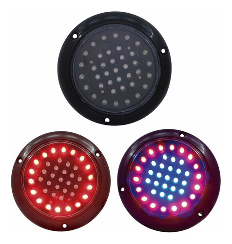 PLAFON MUERTITO TRANSPARENTE LEDS ROJO/AZUL