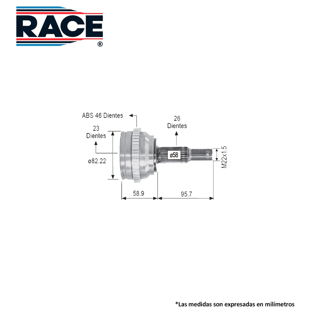 ESPIGA LADO RUEDA DG NEON ABS 00-05 CV-250-SYD