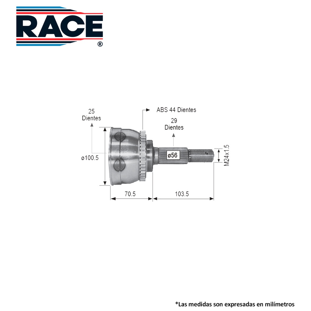ESPIGA LADO RUEDA NS XTRAIL CV-337-SYD