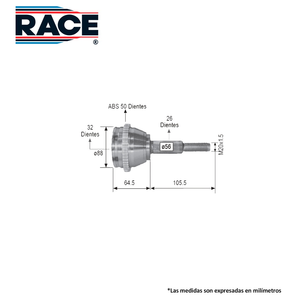 ESPIGA LADO RUEDA FD WINSTAR CV-253-SYD