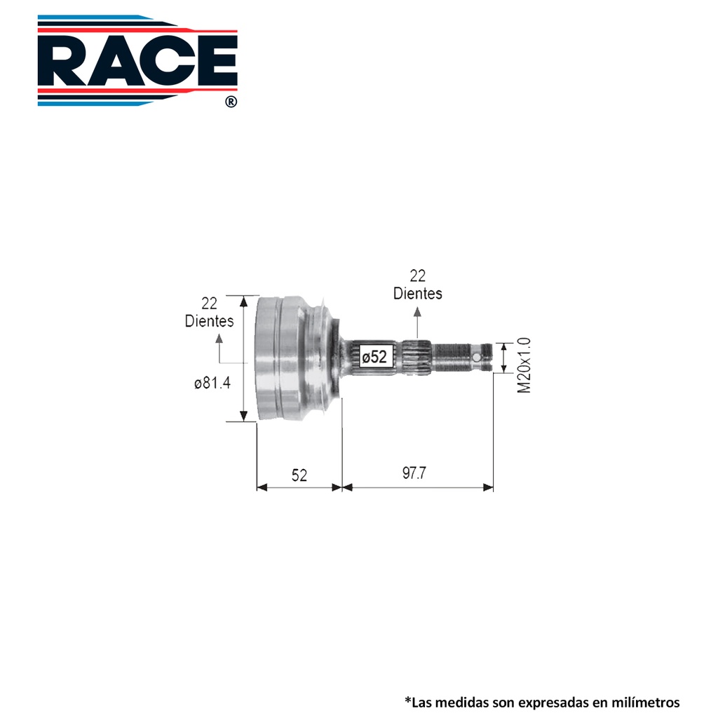 ESPIGA LADO RUEDA CV CORSA 04-08 CV-420-SYD