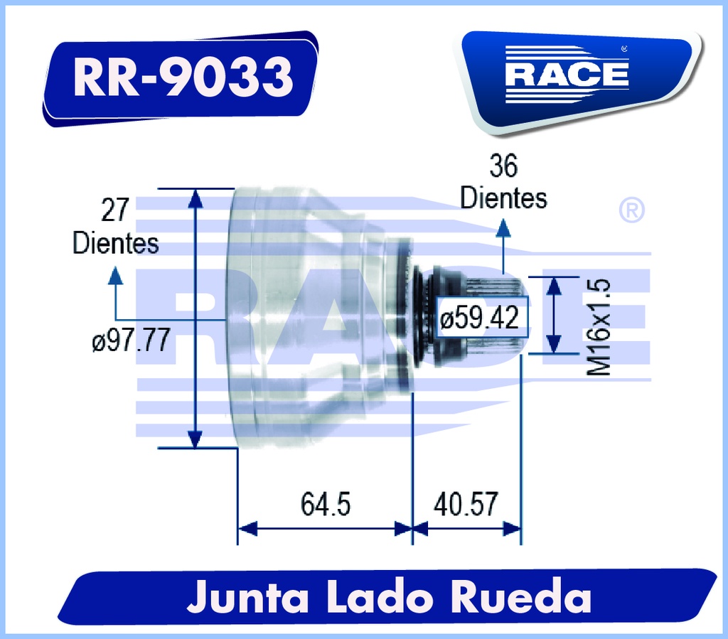 ESPIGA LADO RUEDA VW BORA A6 AUTOMATICO