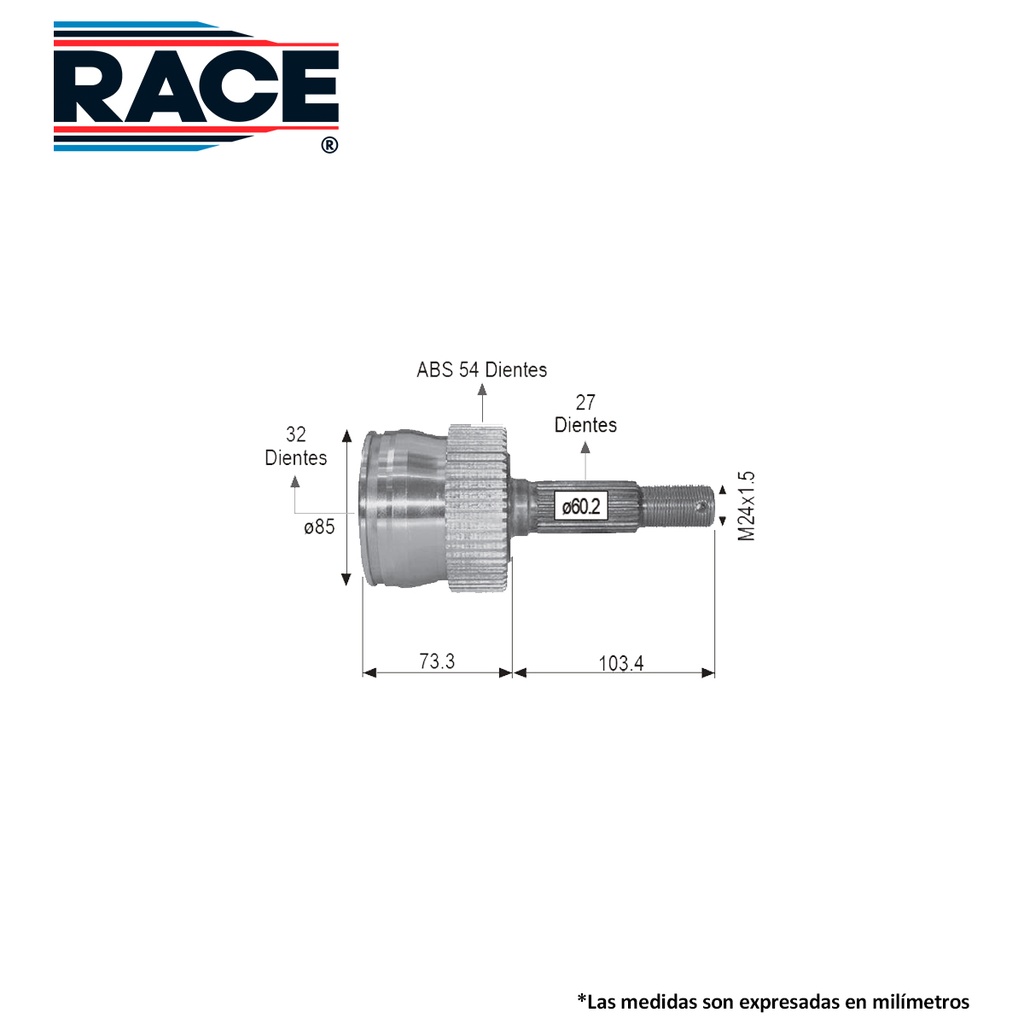 ESPIGA LADO RUEDA DG JEEP GRAN CHEROKE CV-288-SYD