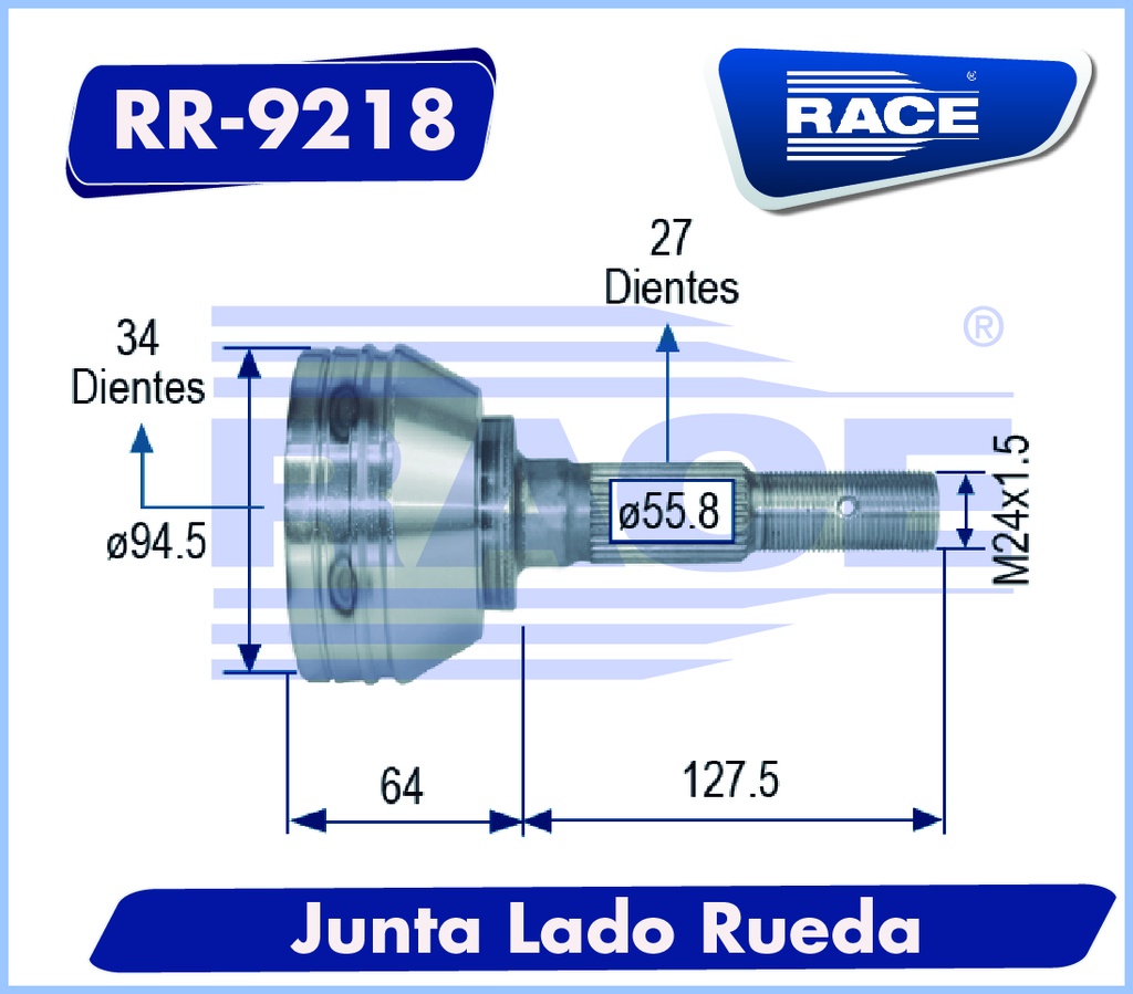 ESPIGA LADO RUEDA CV BLAZER 82-95