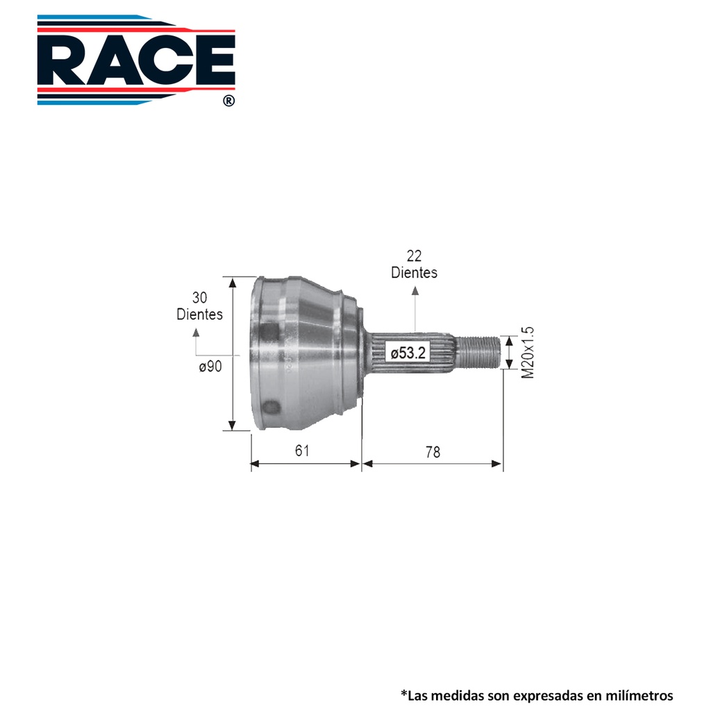 ESPIGA LADO RUEDA VW GOLF A3 1993-1998