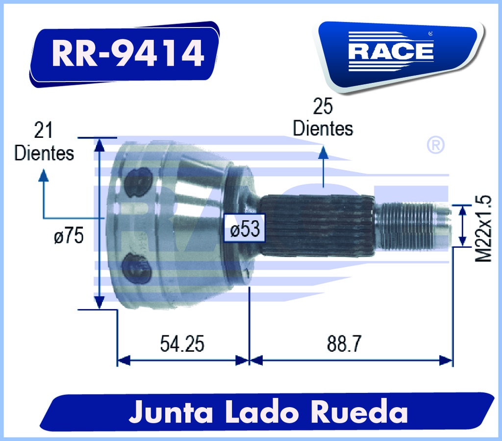 ESPIGA LADO RUEDA FD FIESTA