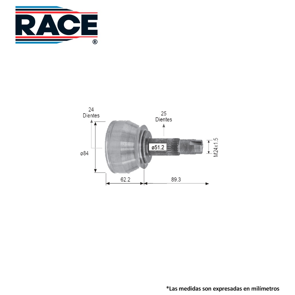ESPIGA LADO RUEDA DG RAM 700 16-20