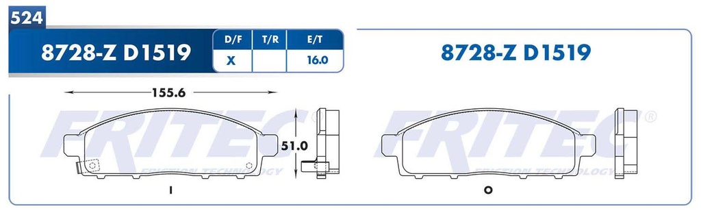 BALATA DELANTERO MT L200     SHD-7Y5-F322