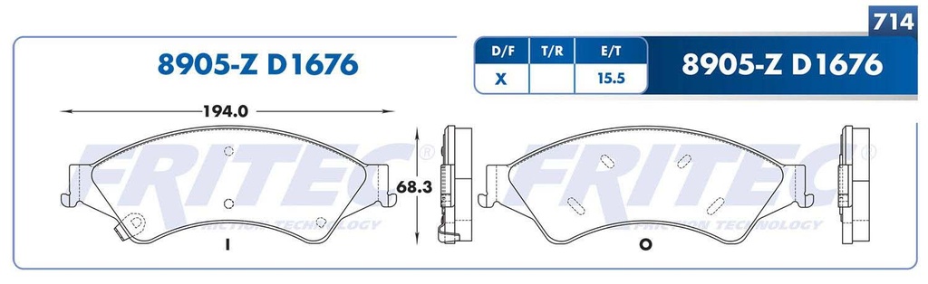 BALATA DELANTERO FD RANGER 13-20
