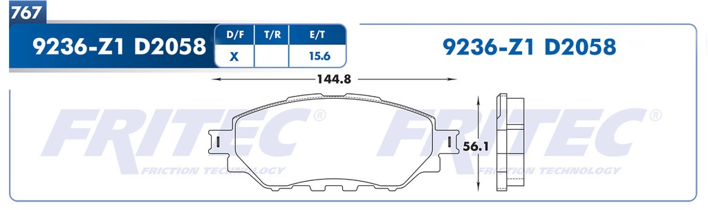 BALATA DELANTERO TY HILUX 16-20