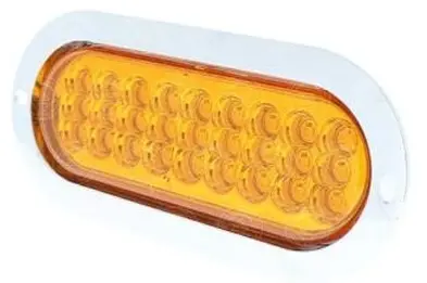 PLAFON OVALADO 27 LED AMBAR 3 FUNCIONES ALTA,  BAJA Y ESTROBO 12-24V PIEZ