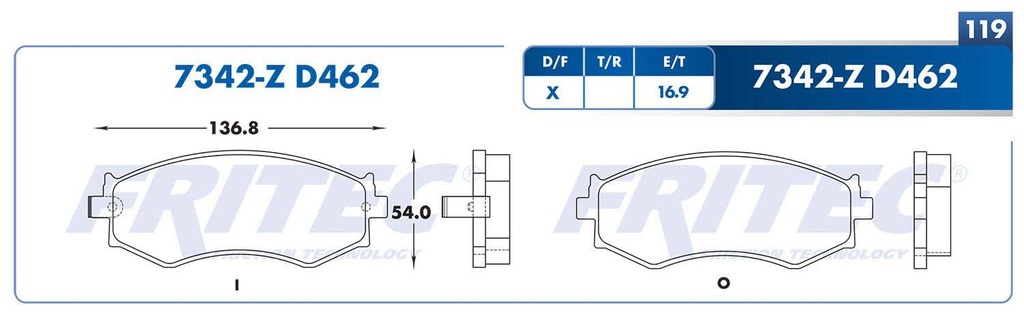 BALATA DELANTERO NS SENTRA 4L 2.5 2003-2005